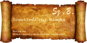 Szentiványi Bianka névjegykártya